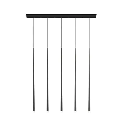 Edge Modern Slender Cone Metal Chandelier Hallway Living Room