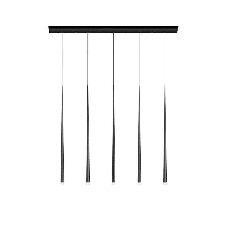 Edge Modern Slender Cone Metal Chandelier Hallway Living Room