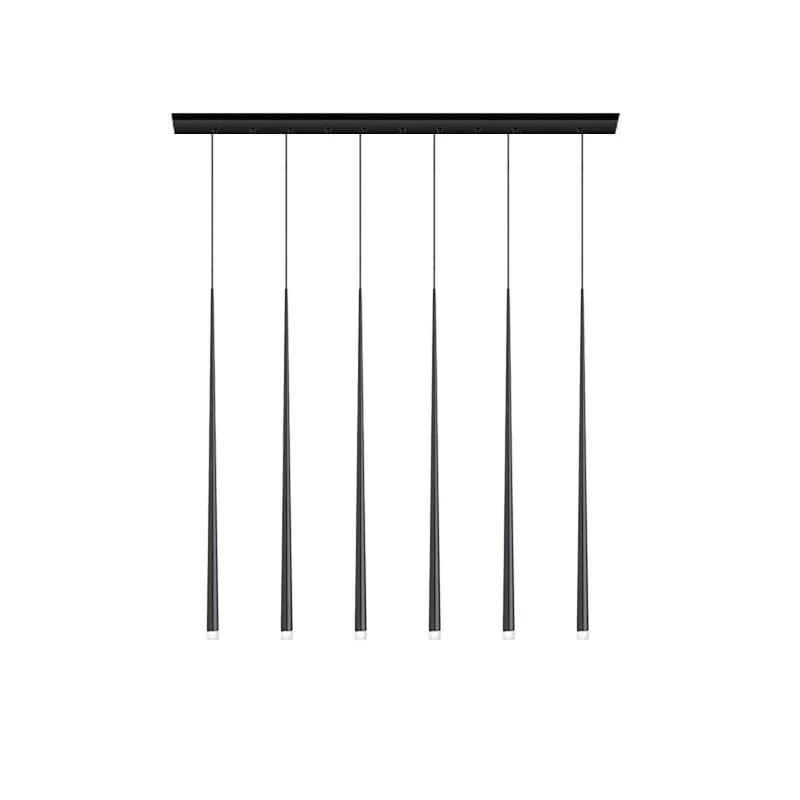 Edge Modern Slender Cone Metal Chandelier Hallway Living Room