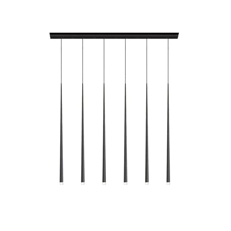 Edge Modern Slender Cone Metal Chandelier Hallway Living Room