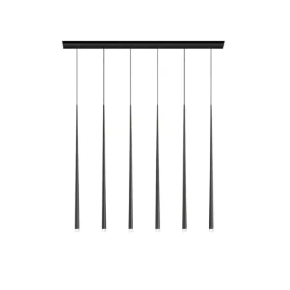 Edge Modern Slender Cone Metal Chandelier Hallway Living Room
