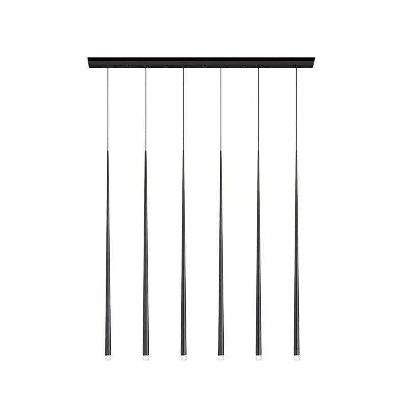 Edge Modern Slender Cone Metal Chandelier Hallway Living Room