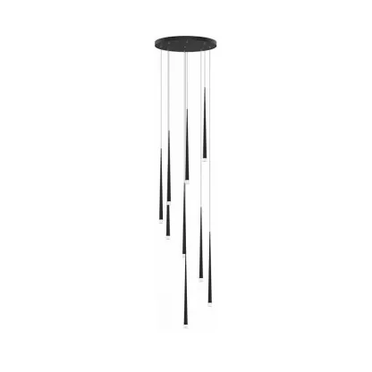 Edge Modern Slender Cone Metal Chandelier Hallway Living Room