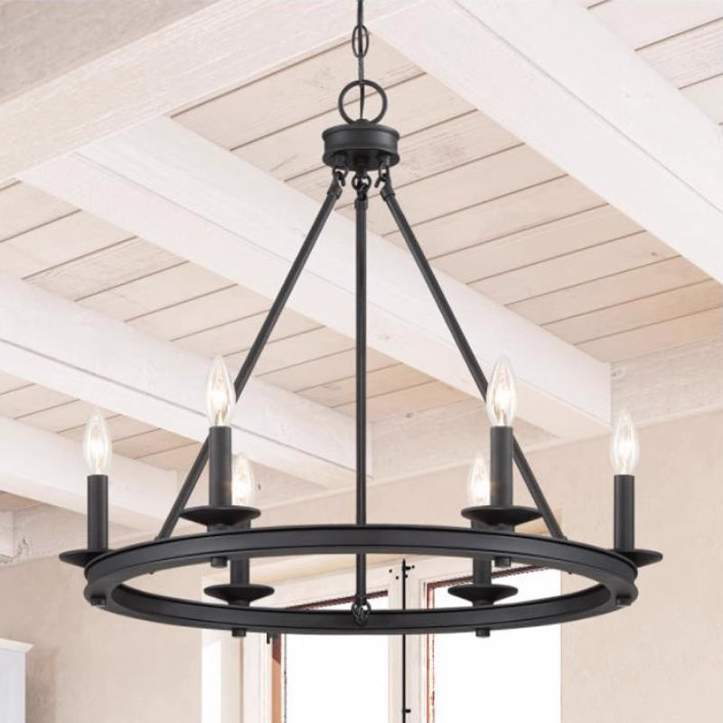 Silva Lustre Bougie Moderne, Métal, Noir, Salon