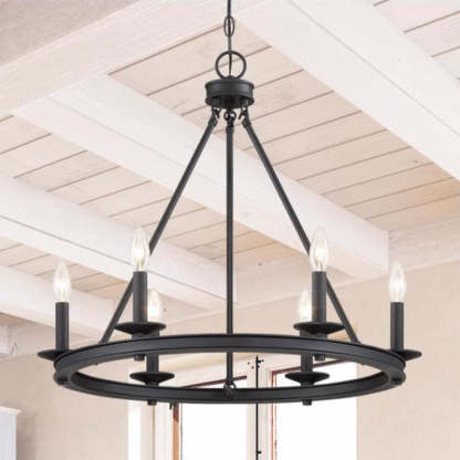 Silva Lustre Bougie Moderne, Métal, Noir, Salon
