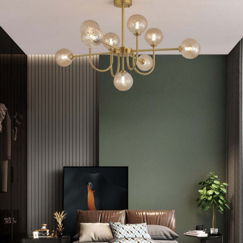 Valentina Moderne LED Lustre Or Verre Salle À Manger/Salon/Chambre À Coucher