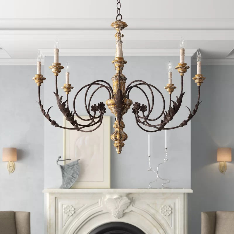Silva Lustre Ondulé Vintage Design, Métal, Marron, Salon