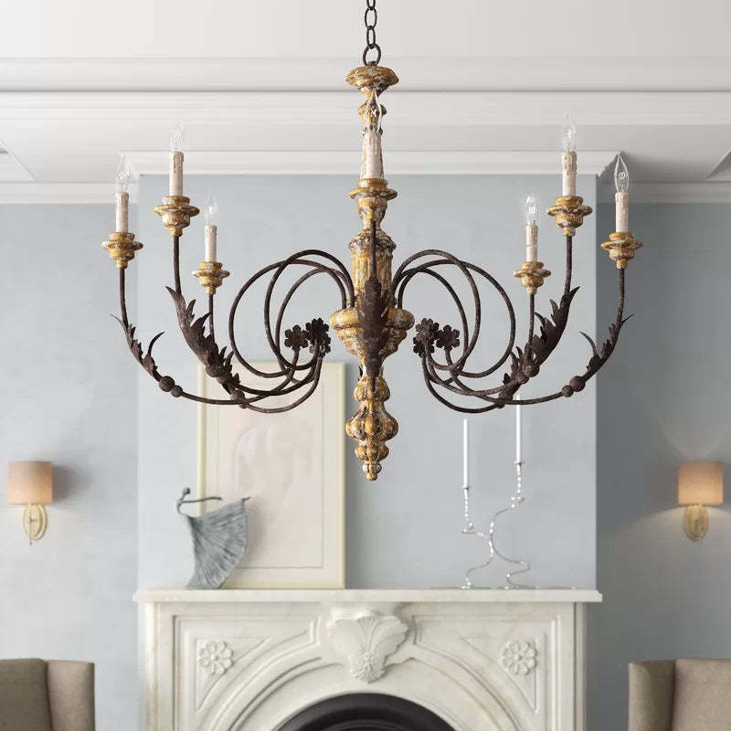 Lustre Ondulé Vintage Design Métal Marron Salon | Las Sola