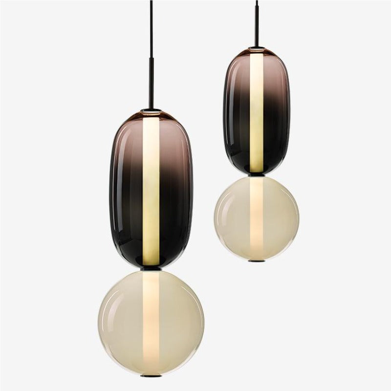 Morandi Moderne Designer LED Suspension Noir Chambre À Coucher