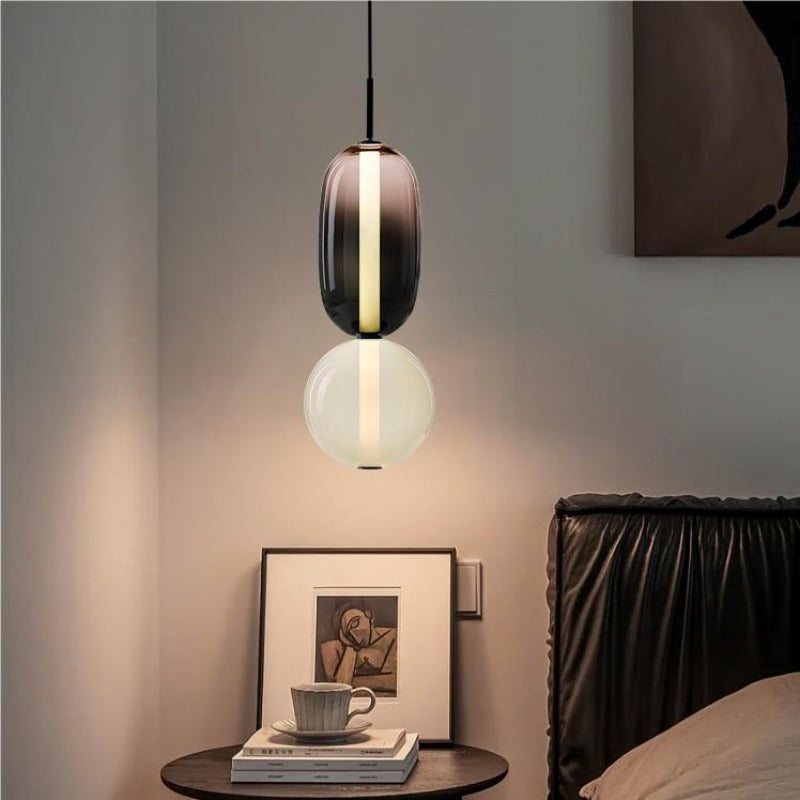 Morandi Moderne Designer LED Suspension Noir Chambre À Coucher