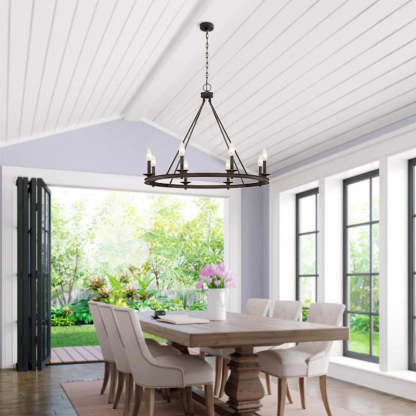Silva Lustre Bougie Moderne, Métal, Noir, Salon