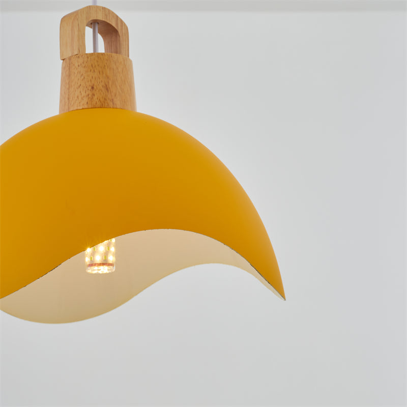 Suspensions Nordic Modern Wood Aluminium Macaron E27