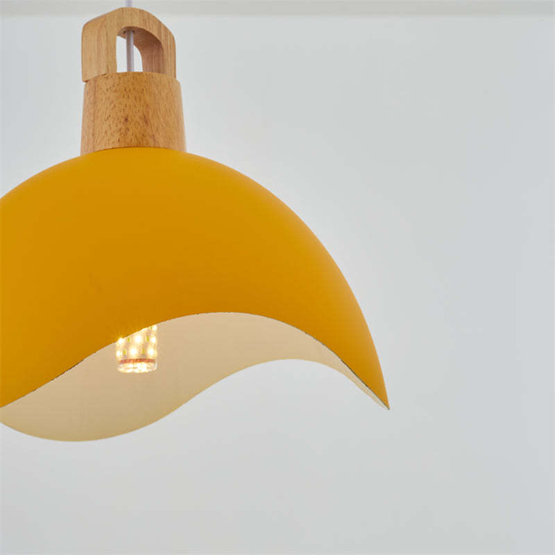 Suspensions Nordic Modern Wood Aluminium Macaron E27