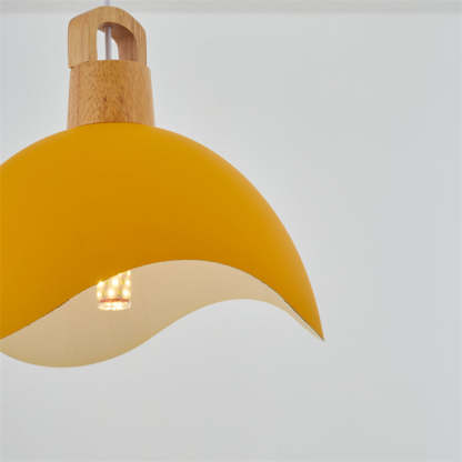 Suspensions Nordic Modern Wood Aluminium Macaron E27