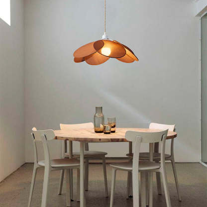 Renée Suspension Petale Contemporain, Metal/Tissu, Orange/Marron/Beige, Salon