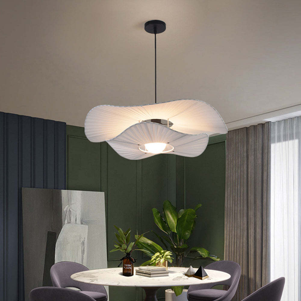 Renée Suspension Petale Retro, Metal/Tissu, Blanc, Chambre à Coucher
