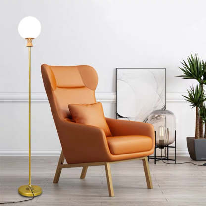 Valentina Design Lampadaire Bulle Simple Métal/Acrylique Doré Salon
