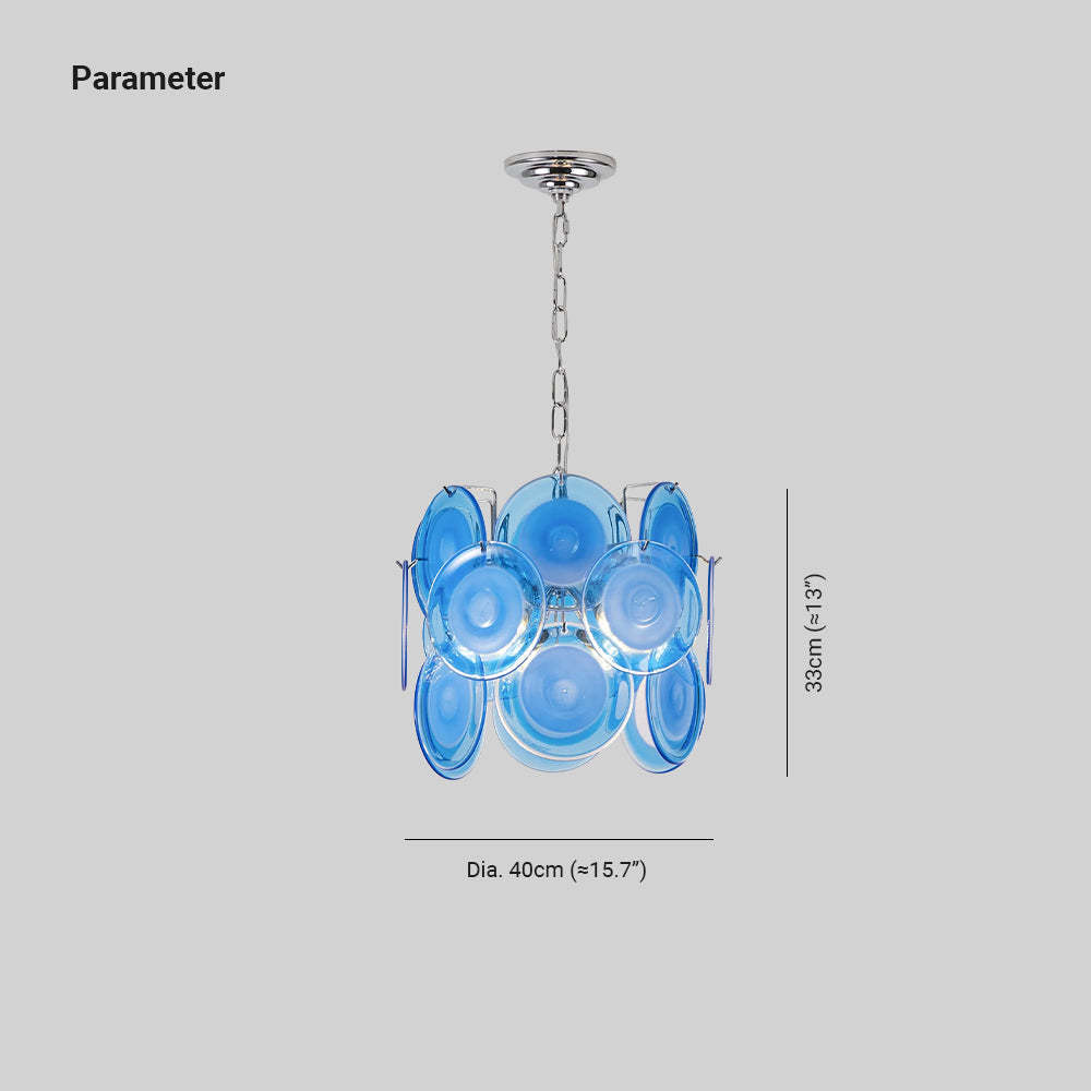 Verona Blue Glass Pendant Lamp