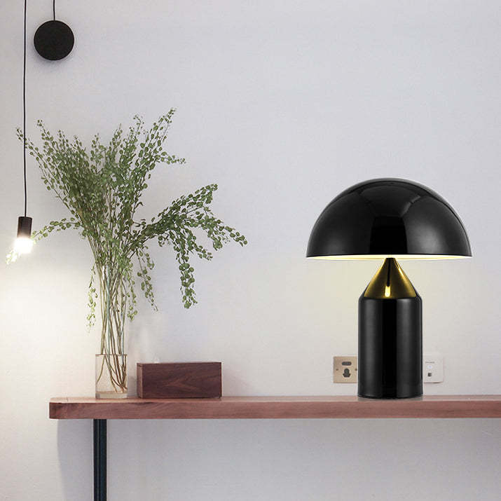 Salgado Lampe de Table Champignon Minimaliste, Métal, Noir/Blanc/Or, Chambre