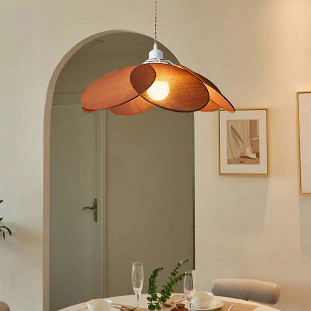 Renée Suspension Petale Contemporain, Metal/Tissu, Orange/Marron/Beige, Salon