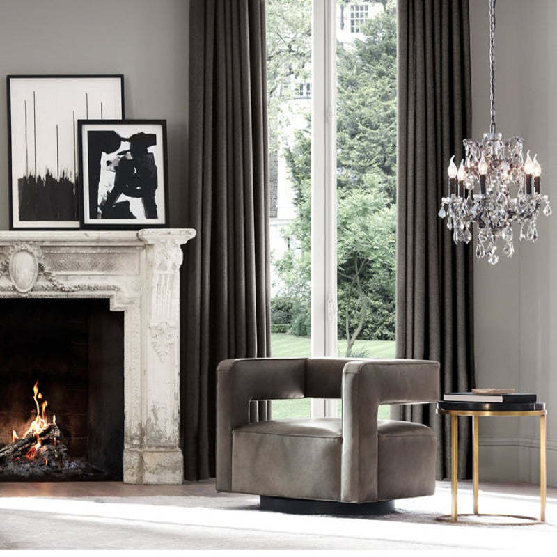 Silva Lustre décoratif Moderne, Métal/Cristal, Rouille, Salon