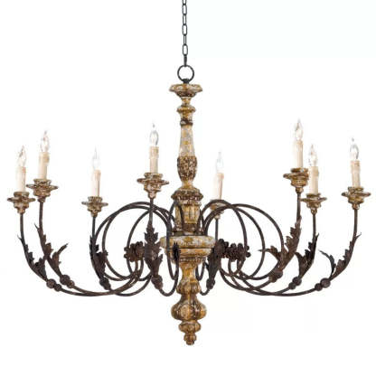 Silva Lustre Ondulé Vintage Design, Métal, Marron, Salon