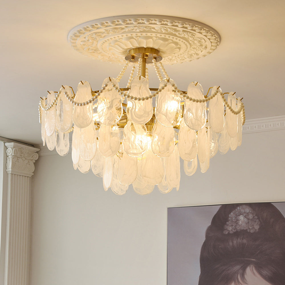 Kirsten Suspension Ronde Moderne, Métal/Verre, Doré, Salon