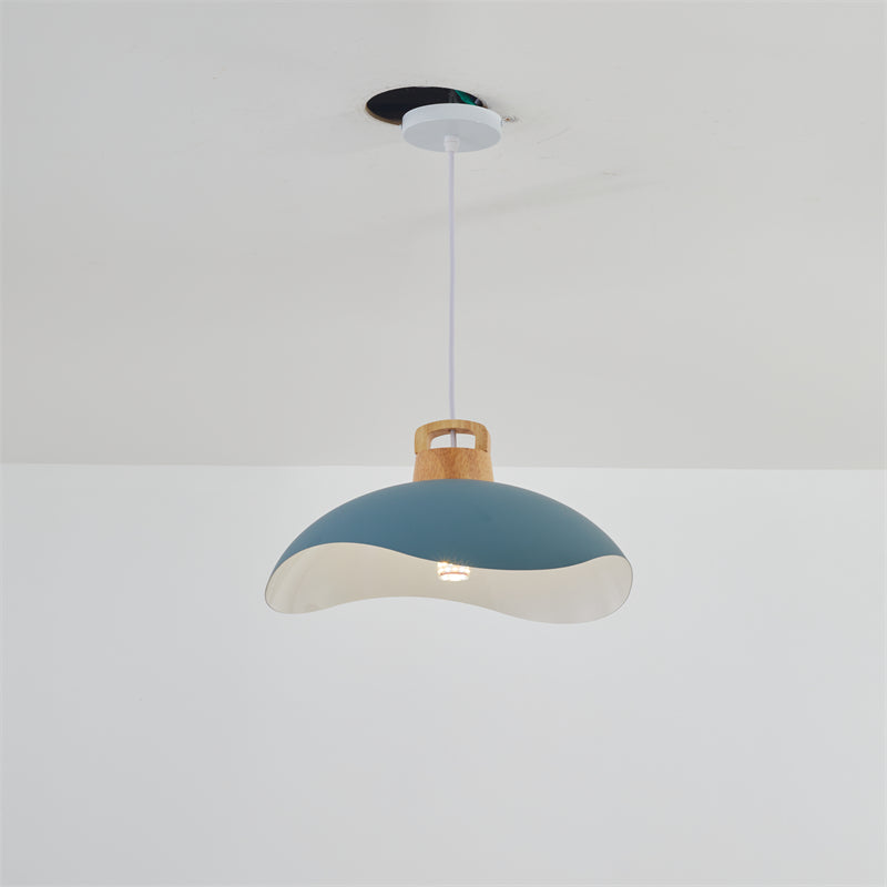 Suspensions Nordic Modern Wood Aluminium Macaron E27
