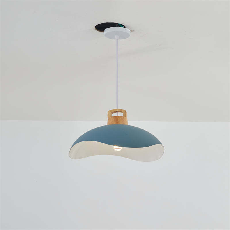 Suspensions Nordic Modern Wood Aluminium Macaron E27
