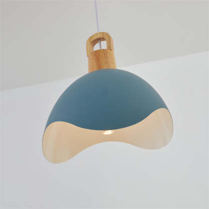 Suspensions Nordic Modern Wood Aluminium Macaron E27