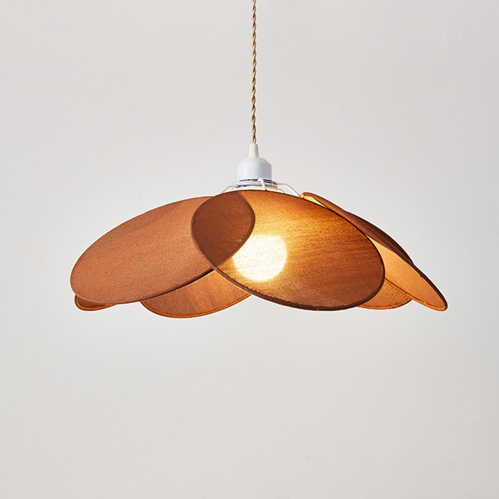 Renée Suspension Petale Contemporain, Metal/Tissu, Orange/Marron/Beige, Salon