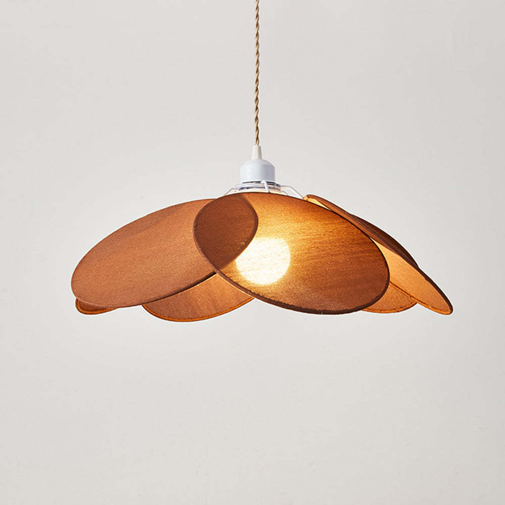 Renée Suspension Petale Contemporain, Metal/Tissu, Orange/Marron/Beige, Salon