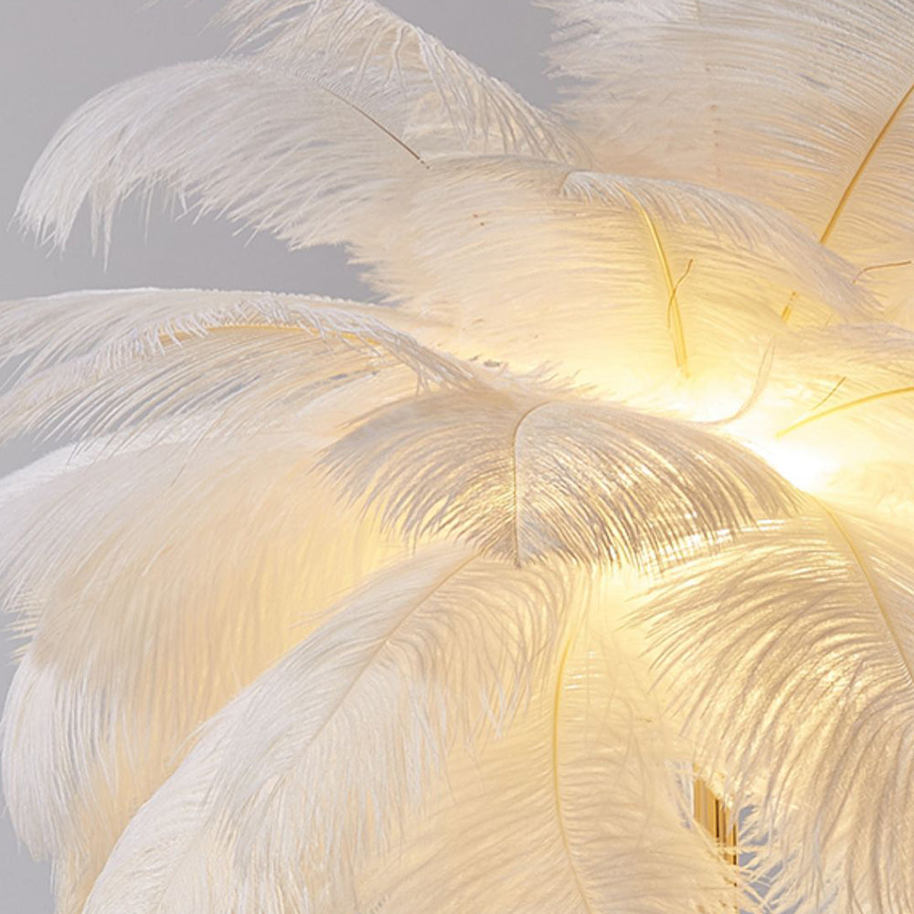 O'Moore Lampadaire Arbre Design Plume/Métal Blanc/Rose/Khaki Salon