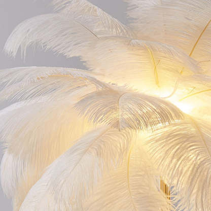 O'Moore Lampadaire Arbre Design Plume/Métal Blanc/Rose/Khaki Salon