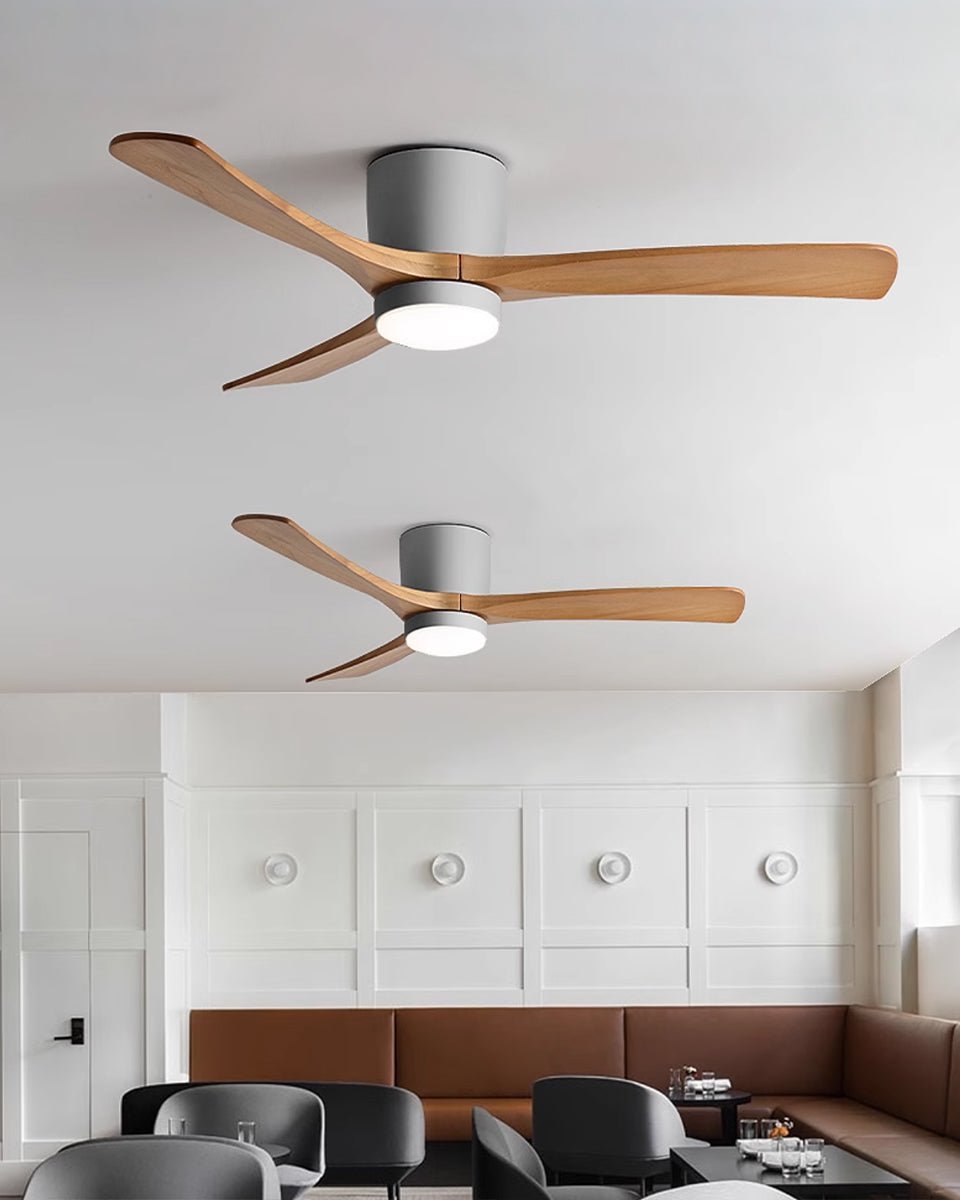 Ventilateur de plafond nordique en bois Ezra avec lumière - Neutralighting