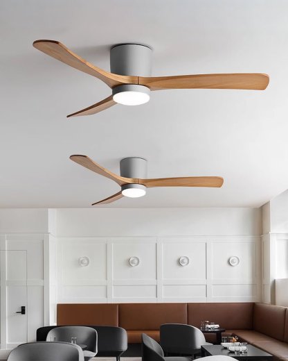 Ventilateur de plafond nordique en bois Ezra avec lumière - Neutralighting