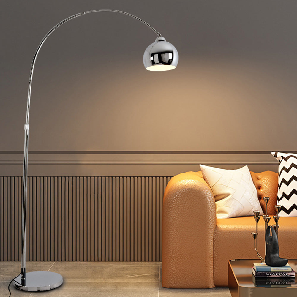 Salgado Design Lampadaire Canne à Pêche Simple Argent Métal/Verre Chrome Salon Grande