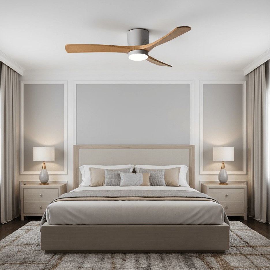 Ventilateur de plafond nordique en bois Ezra avec lumière - Neutralighting