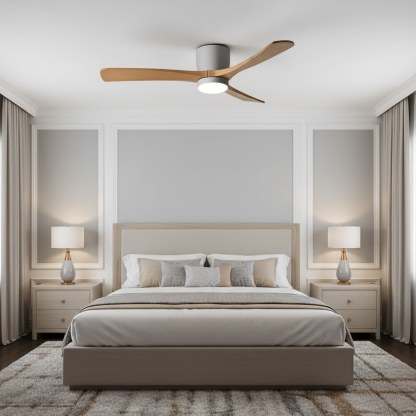 Ventilateur de plafond nordique en bois Ezra avec lumière - Neutralighting