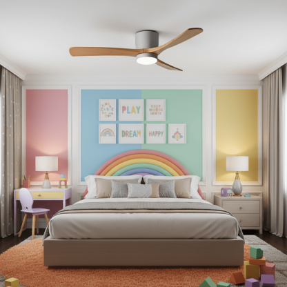 Ventilateur de plafond nordique en bois Ezra avec lumière - Neutralighting
