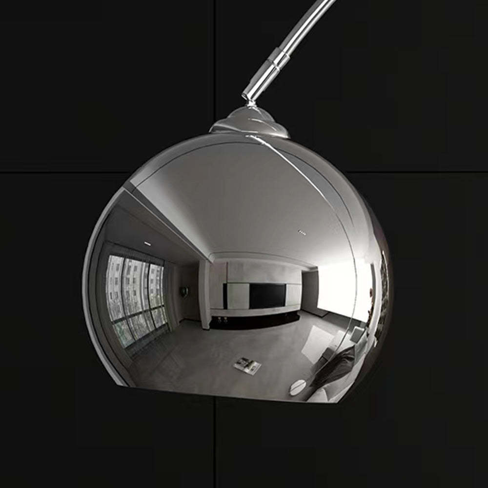 Salgado Design Lampadaire Canne à Pêche Simple Argent Métal/Verre Chrome Salon Grande