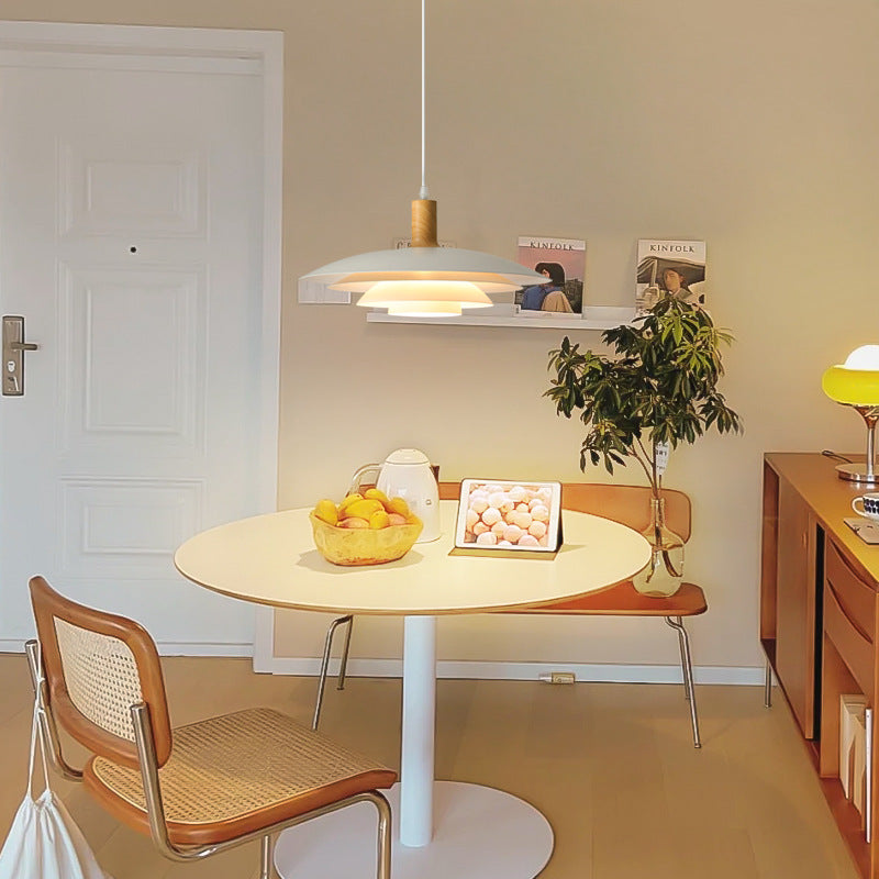 Morandi Moderne LED Suspension Blanc Bois Métal Salon Salle À Manger