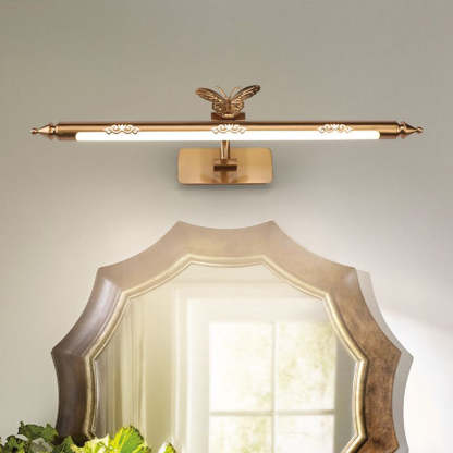 Kady Applique Murale Moderne Miroir Papillon Métal Rose Salle de Bain