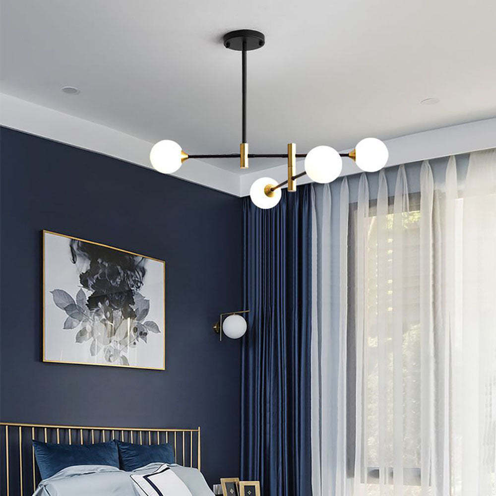 Lustre Suspension LED Globe Moderne Métal Blanc/Clair Salon | Las Sola
