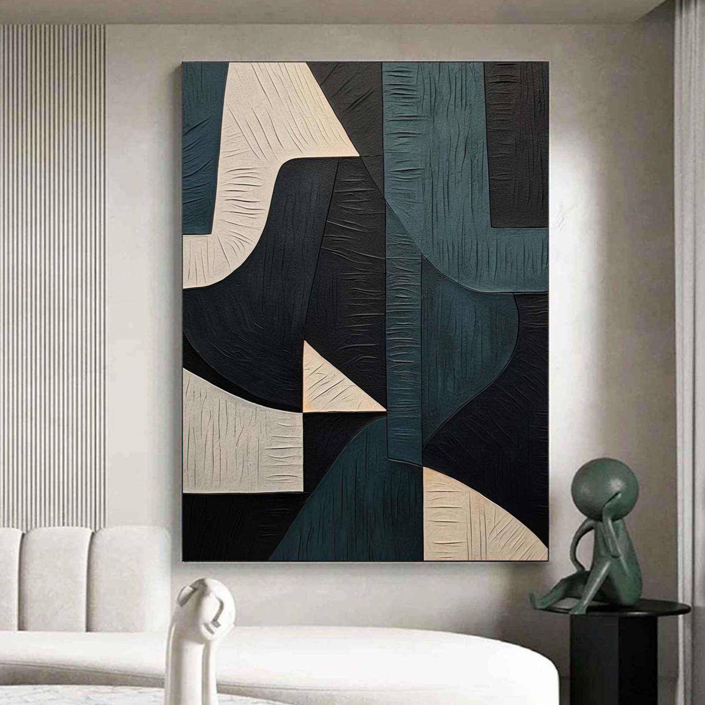 Wabi-Sabi Abstrait Toile Art Mural Encadrée Peinture À L'huile | Las Sola