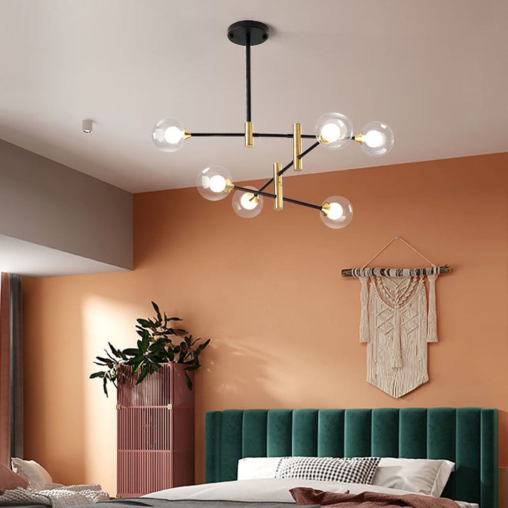 Valentina Design Italien Luminaires Suspensions Globe Moderne Métal/Verre Blanc Laiteux/Clair Chambre/Salon