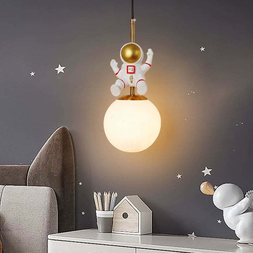 Minori Suspesion Globe Moderne, Metal/Verre, Blanc/Bleu, Chambre