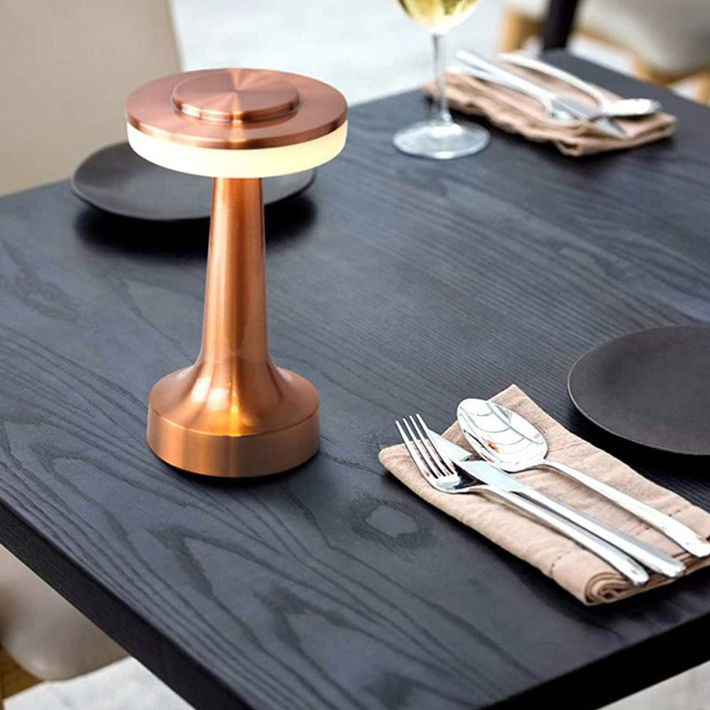 Salgado Lampe de Table Champignon Moderne LED Métal/Acrylique Doré/Argent/Rose Rouge Salon