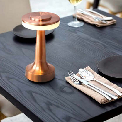 Salgado Lampe de Table Champignon Moderne LED Métal/Acrylique Doré/Argent/Rose Rouge Salon