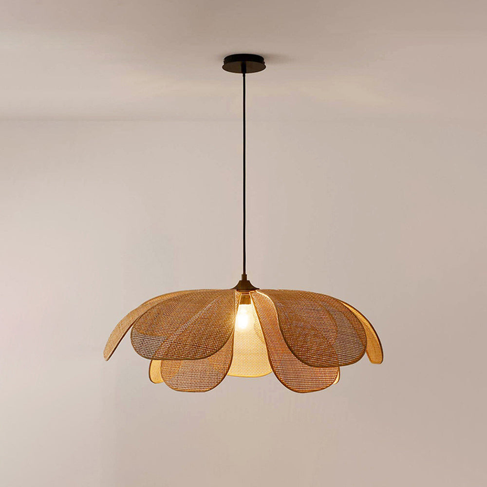 Ritta Suspension Vintage, Métal/Rotin, Bois, Salle à Manger